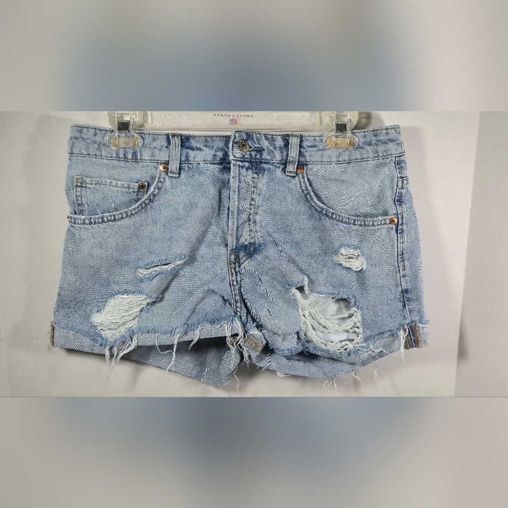 & Denim By H & M Boyfriend Shorts Distressed Women's Regular Waist Size 6